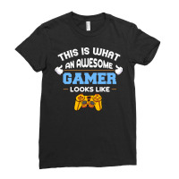 This Is An Awesome Gamer Looks Like Video Gaming L Ladies Fitted T-shirt | Artistshot