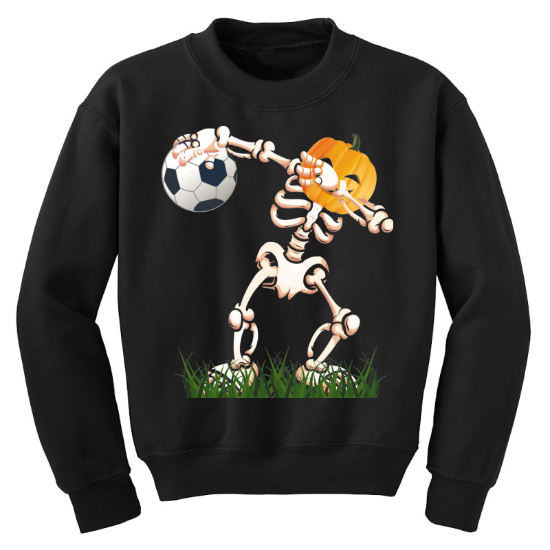 Skeleton Soccer Halloween Dabbing Dance Kids Costu Youth Sweatshirt | Artistshot