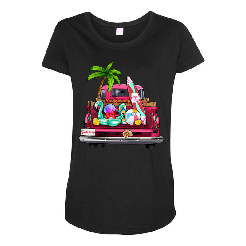 Summer Truck Farm Truck Maternity Scoop Neck T-shirt by Zillion Design Studio | Artistshot