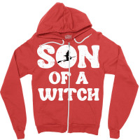 Halloween Son Of A Witch Funny Costume Family Boys Zipper Hoodie | Artistshot