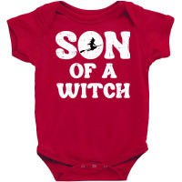 Halloween Son Of A Witch Funny Costume Family Boys Baby Bodysuit | Artistshot