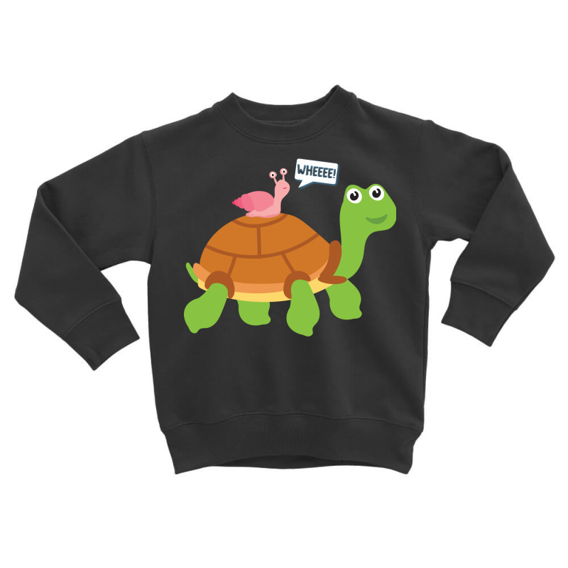 Wheee! Snail Riding On Turtle Adorable Animal Toddler Sweatshirt by the perfect present | Artistshot