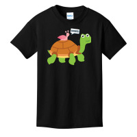 Wheee! Snail Riding On Turtle Adorable Animal Basic Youth T-shirt | Artistshot