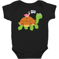 Wheee! Snail Riding On Turtle Adorable Animal Baby Bodysuit | Artistshot