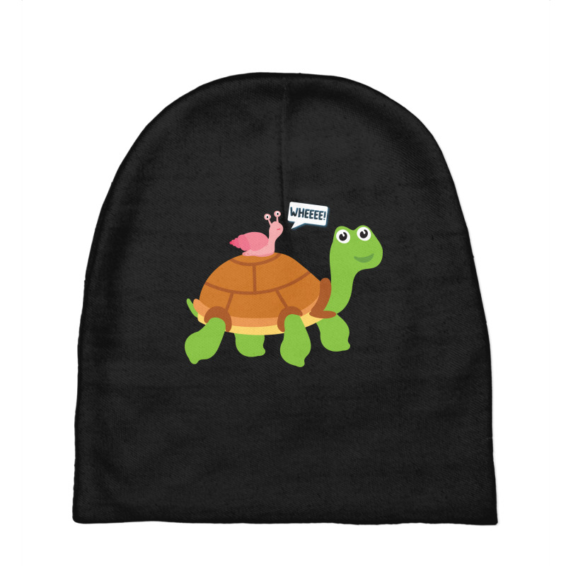 Wheee! Snail Riding On Turtle Adorable Animal Baby Beanies by the perfect present | Artistshot