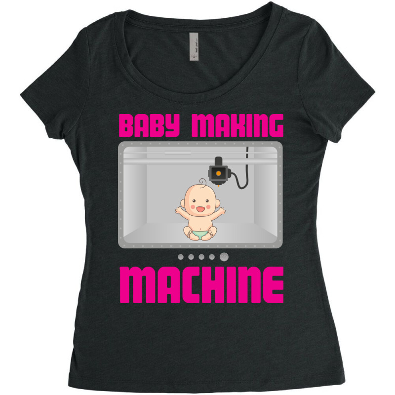 Pregnancy Reveal Announcement Baby Making Machine Women's Triblend Scoop T-shirt by the perfect present | Artistshot