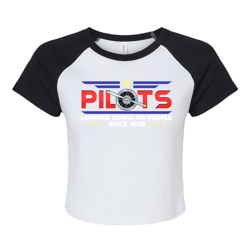 Pilots Looking Down On People Since 1903 Pun Raglan Crop Top by the perfect present | Artistshot