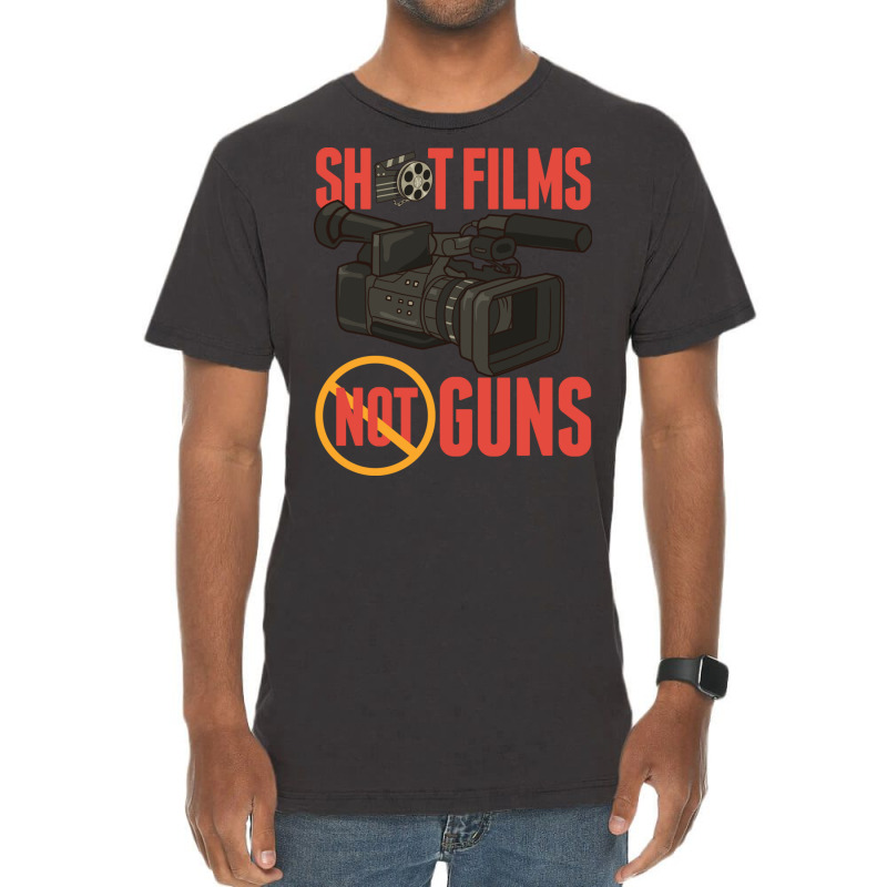 Pacifist Shoot Films Not Guns Filmmaker Director Vintage T-Shirt by the perfect present | Artistshot