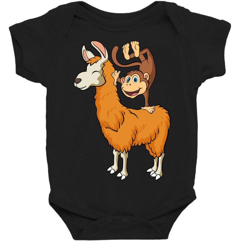 Monkey Riding Llama Animal Friend Handstand Monkey Baby Bodysuit by the perfect present | Artistshot