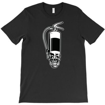 Fire Extinguisher Skull T-shirt Designed By Rulart