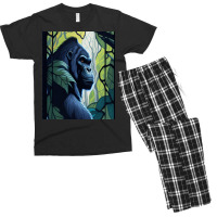 Majestic Stained Glass Gorilla In Jungle Men's T-shirt Pajama Set | Artistshot