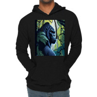 Majestic Stained Glass Gorilla In Jungle Lightweight Hoodie | Artistshot