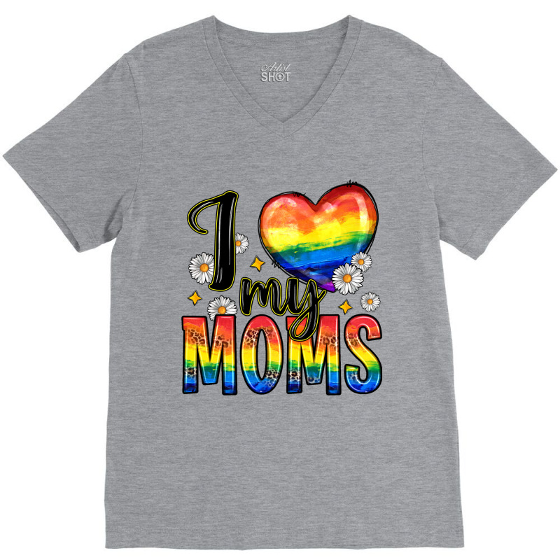 I Love My Moms V-Neck Tee by Zillion Design Studio | Artistshot