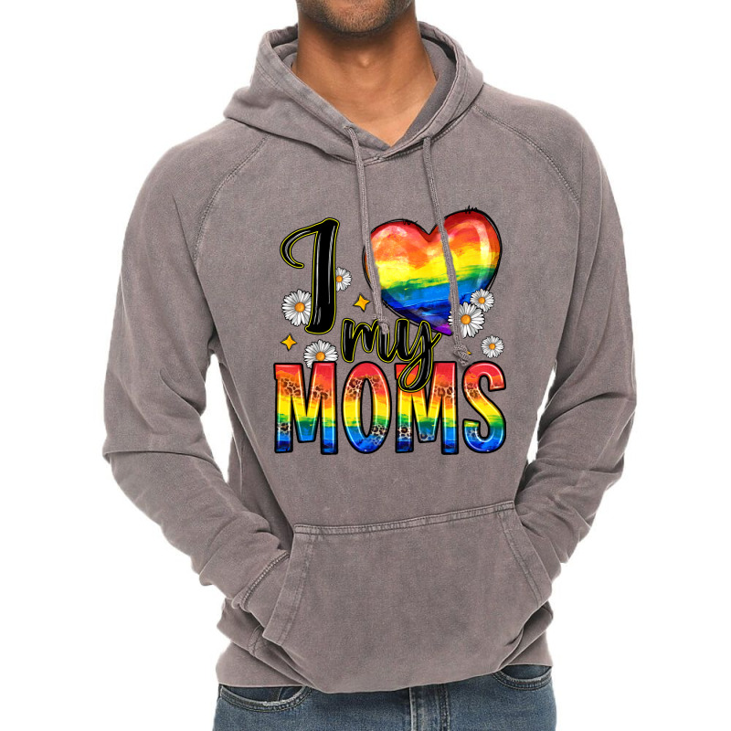 I Love My Moms Vintage Hoodie by Zillion Design Studio | Artistshot