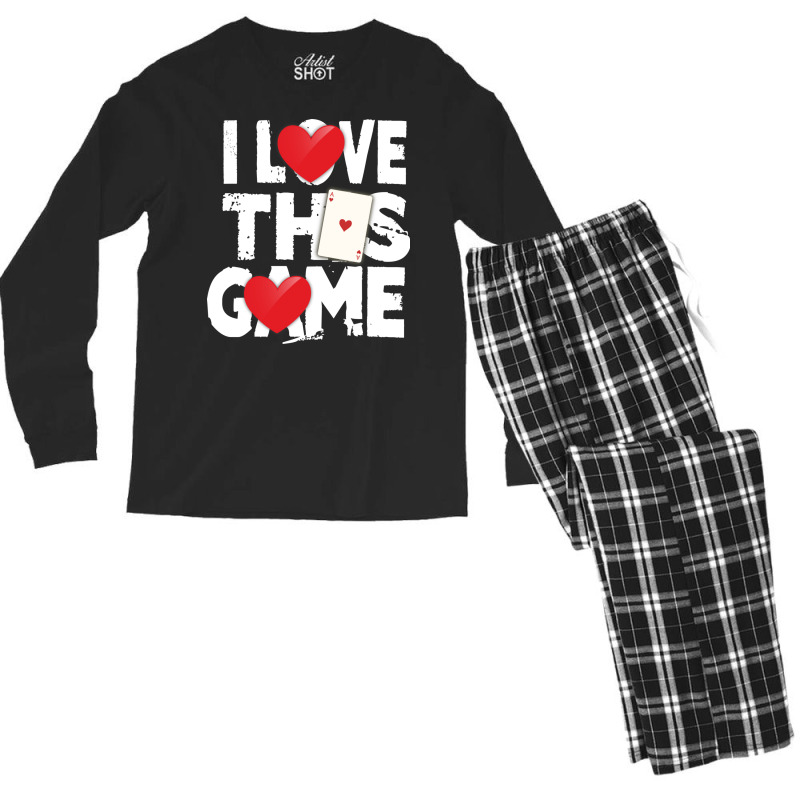 I Love This Game Poker Hearts Gambling Card Player Men's Long Sleeve Pajama Set | Artistshot