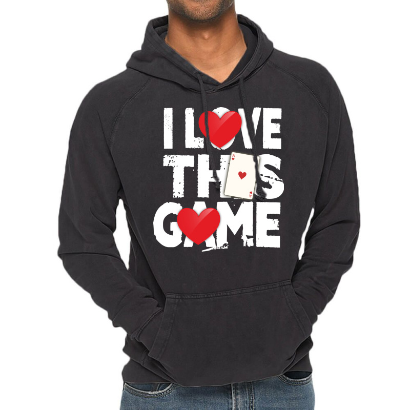 I Love This Game Poker Hearts Gambling Card Player Vintage Hoodie | Artistshot