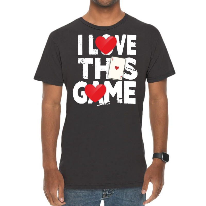 I Love This Game Poker Hearts Gambling Card Player Vintage T-shirt | Artistshot