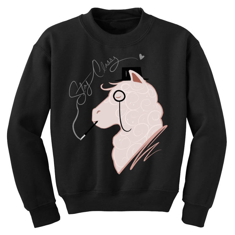 Funny Llama With Class, Tophat   Monocle Cute Lama Youth Sweatshirt | Artistshot