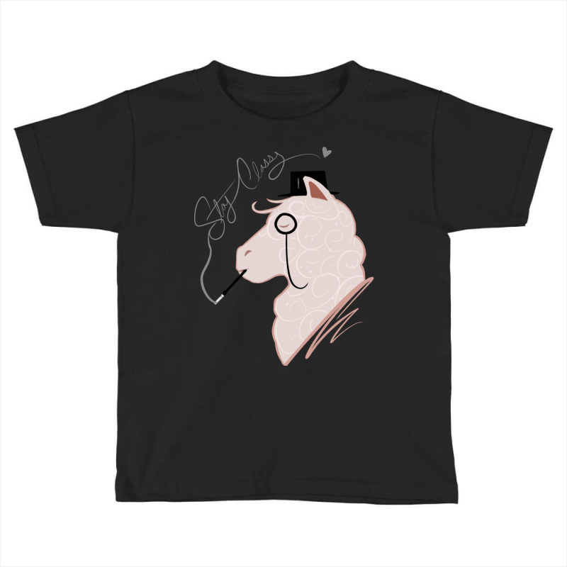 Funny Llama With Class, Tophat   Monocle Cute Lama Toddler T-shirt | Artistshot