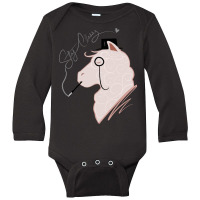 Funny Llama With Class, Tophat   Monocle Cute Lama Long Sleeve Baby Bodysuit | Artistshot