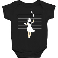 Woman Painting Music Notes For Classical Music Lov Baby Bodysuit | Artistshot