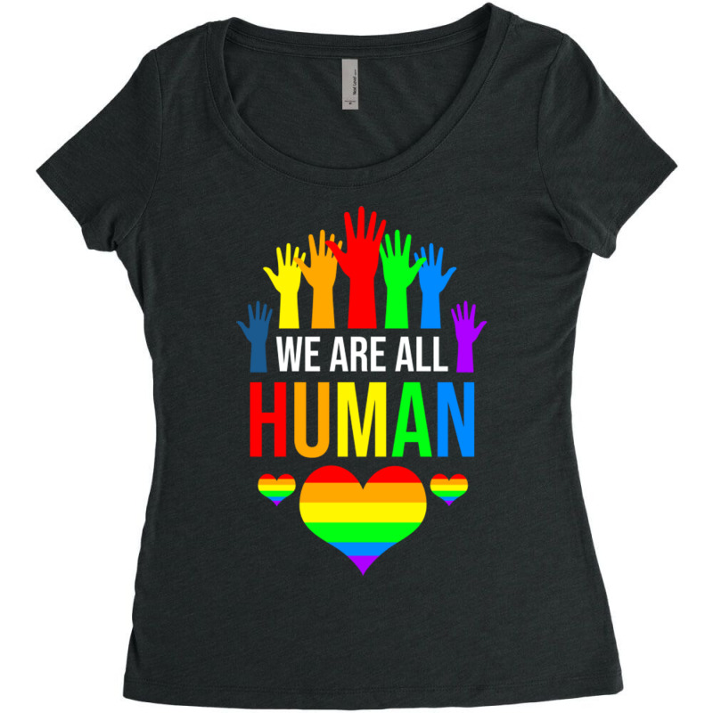 We Are All Human For Gay Pride Parade Women's Triblend Scoop T-shirt by queerappear | Artistshot