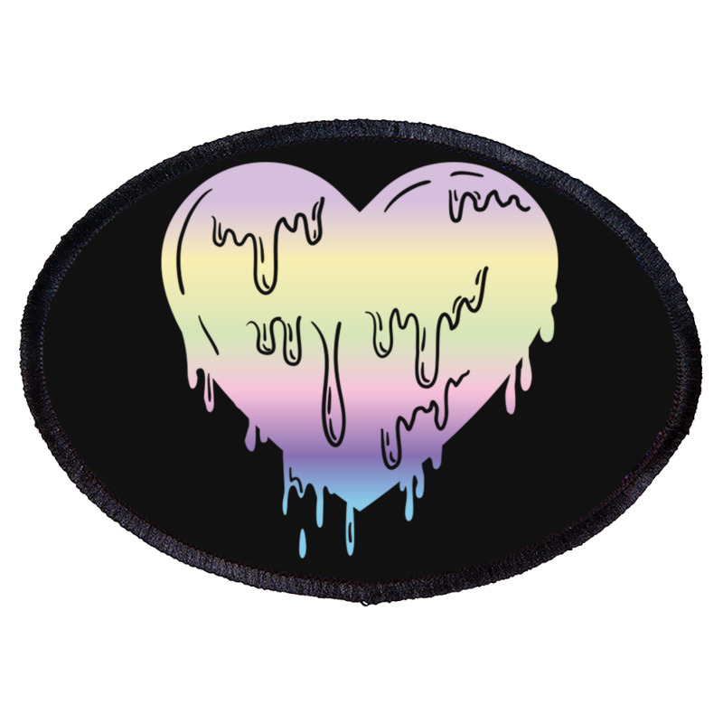 Pastel Goth Dripping Heart For Pastel Goth Lover Oval Patch | Artistshot