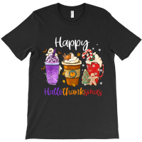 Happy Hallothanksmas Coffee Latte Halloween Thanks T-shirt | Artistshot