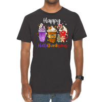 Happy Hallothanksmas Coffee Latte Halloween Thanks Vintage T-shirt | Artistshot