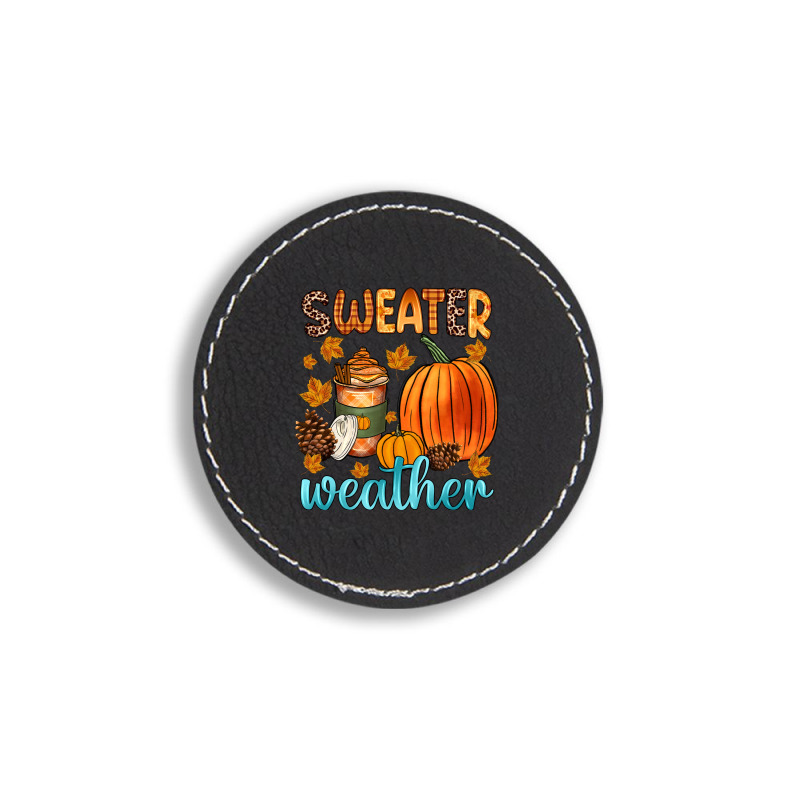 Bonfires Flannels S'mores Campfires And Pumpkins Round Leatherette Patch | Artistshot