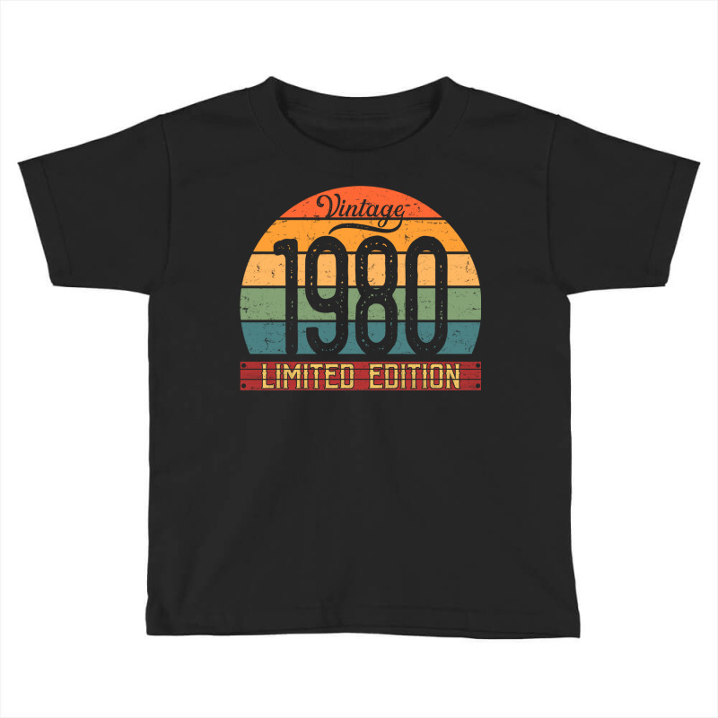 Vintage 1980 Limited Edition Birthday Toddler T-shirt by Daneam | Artistshot