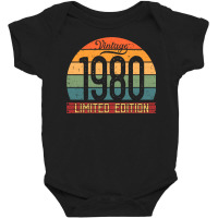 Vintage 1980 Limited Edition Birthday Baby Bodysuit | Artistshot