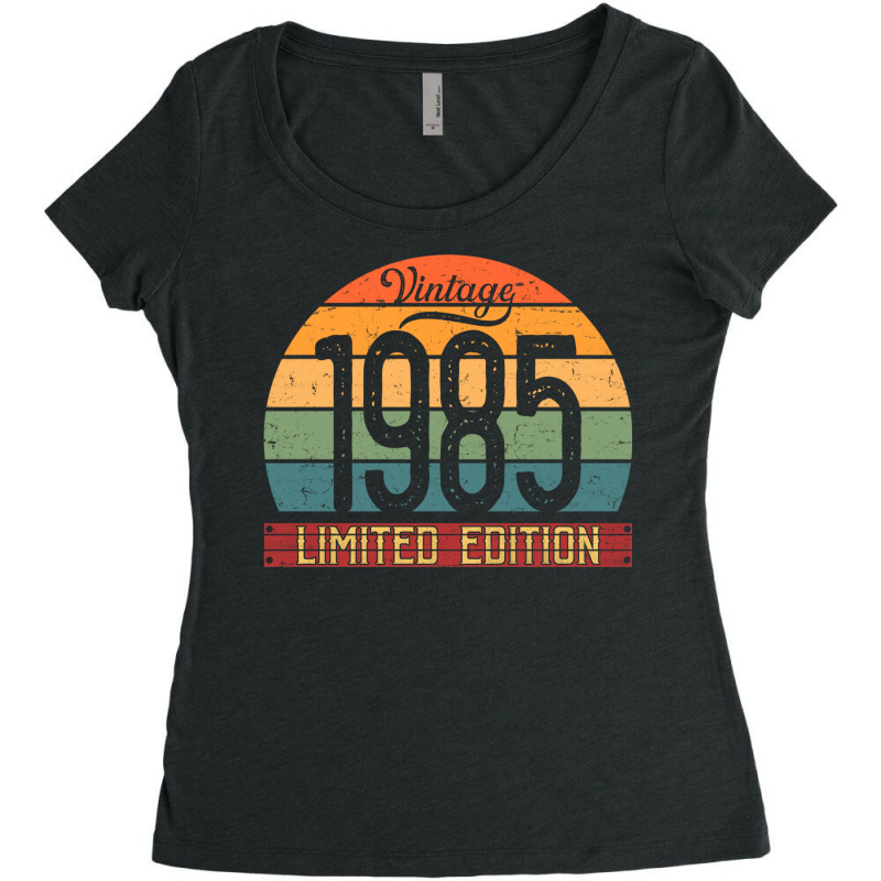 Vintage 1985 Limited Edition Birthday Women's Triblend Scoop T-shirt by Daneam | Artistshot