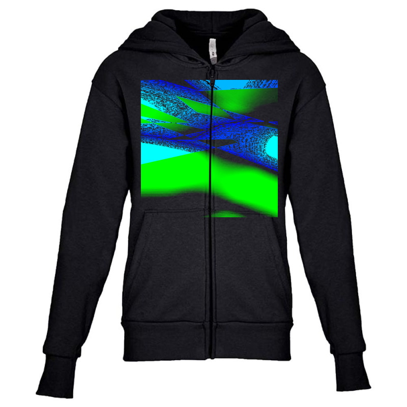 Blue Green Black Abstract Art T  Shirt Blue Green Black Abstract Art T Youth Zipper Hoodie by vivienneschulist149 | Artistshot