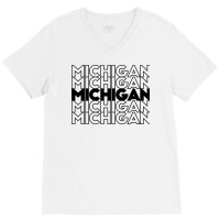 Michigan V-neck Tee | Artistshot