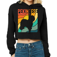 Pekingese Dog Vintage Gift Pet Lover Cropped Hoodie | Artistshot