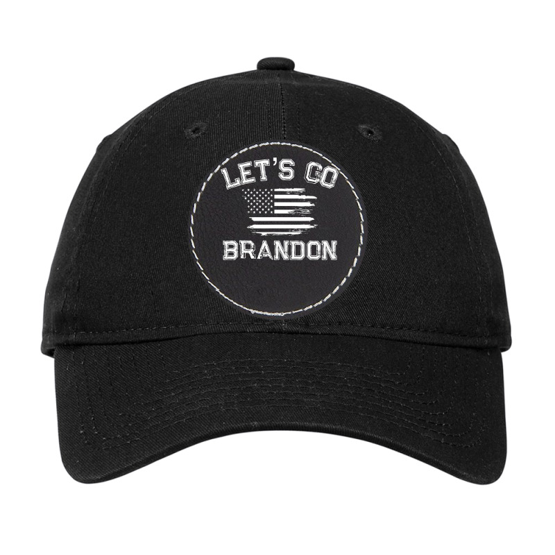 Let’s Go Brandon Conservative Us Flag Adjustable Cap - Leatherette Patch | Artistshot