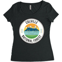 Colville National Forest Retro Sign Women's Triblend Scoop T-shirt | Artistshot