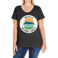 Colville National Forest Retro Sign Ladies Curvy T-shirt | Artistshot