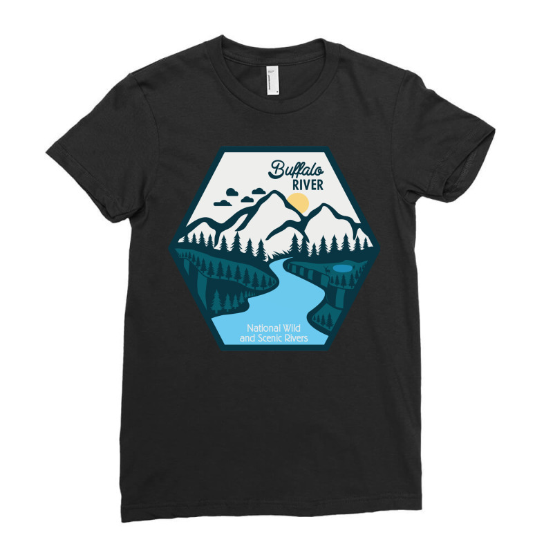 Buffalo River, National Wild And Scenic River Ladies Fitted T-Shirt by RozakArt | Artistshot