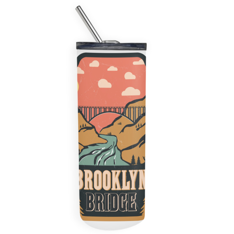 Brooklyn Bridge   Retro Design Skinny Tumbler | Artistshot