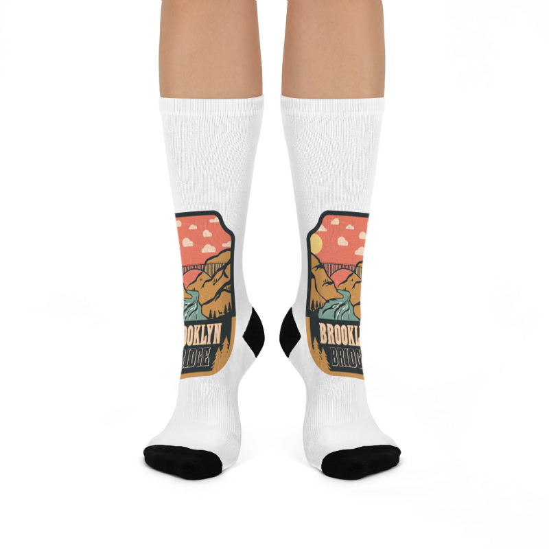 Brooklyn Bridge   Retro Design Crew Socks | Artistshot