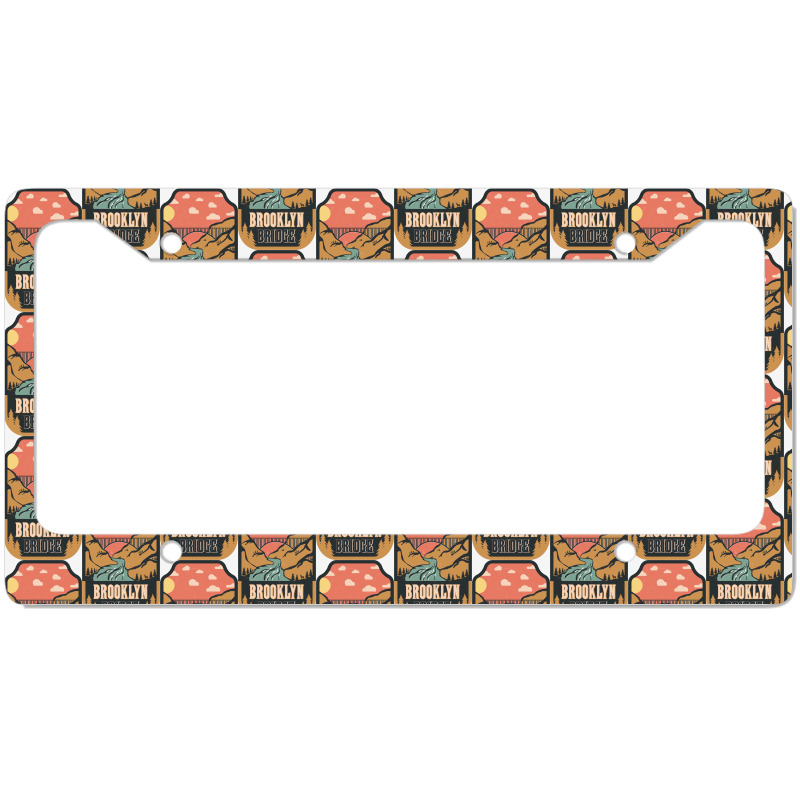 Brooklyn Bridge   Retro Design License Plate Frame | Artistshot