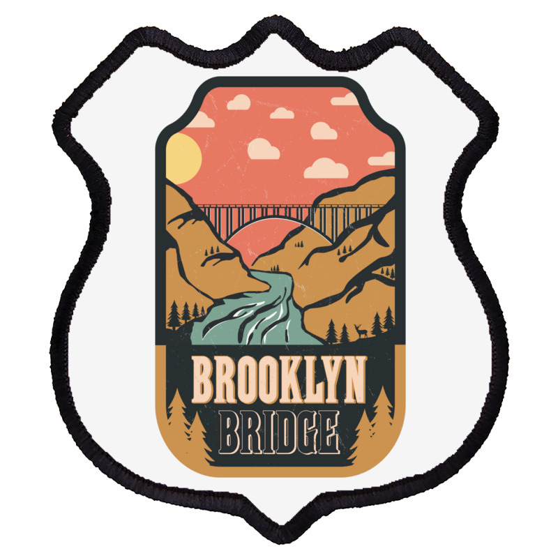 Brooklyn Bridge   Retro Design Shield Patch | Artistshot