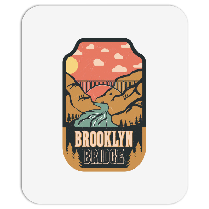 Brooklyn Bridge   Retro Design Mousepad | Artistshot