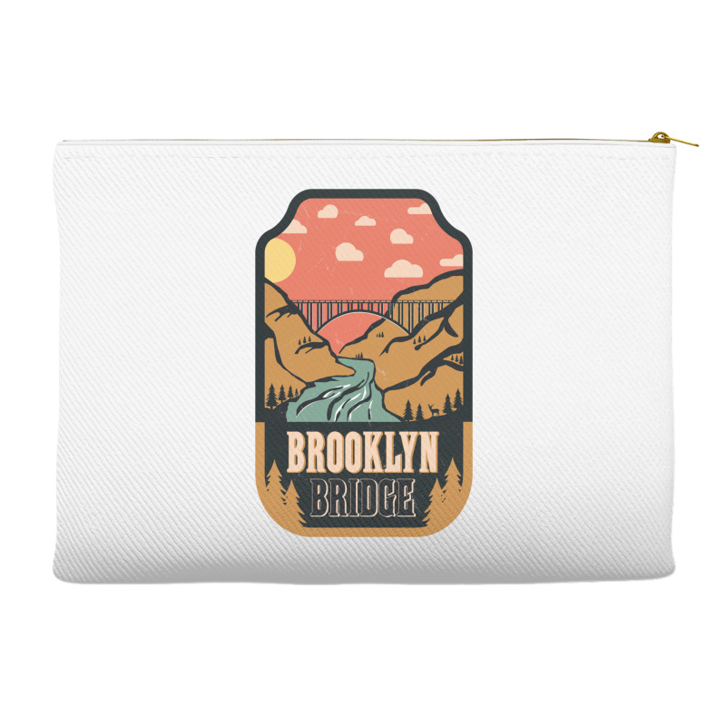 Brooklyn Bridge   Retro Design Accessory Pouches | Artistshot