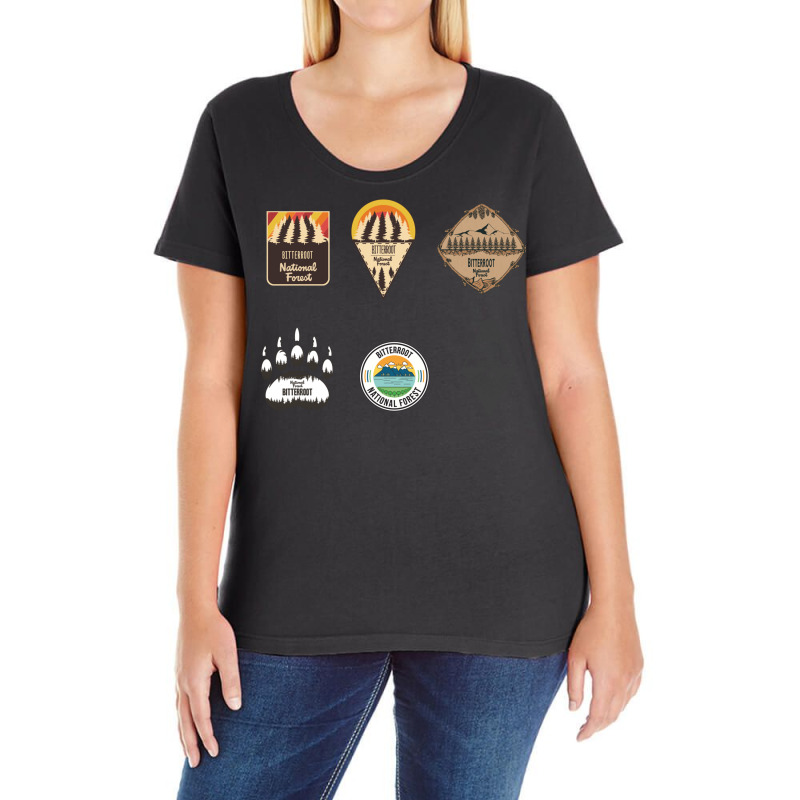 Bitterroot National Forest Usa,sign Ladies Curvy T-Shirt by RozakArt | Artistshot