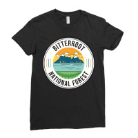 Bitterroot National Forest Retro Sign Ladies Fitted T-shirt | Artistshot