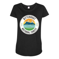 Bitterroot National Forest Retro Sign Maternity Scoop Neck T-shirt | Artistshot