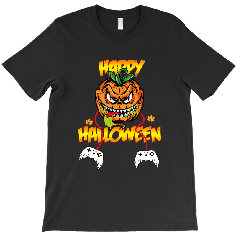 Ghosts Controller Halloween T-Shirt by Syakiya | Artistshot